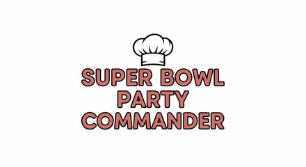 Super Bowl party commander with transparent background