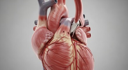 Anatomically accurate 3D rendering of the human heart organ.