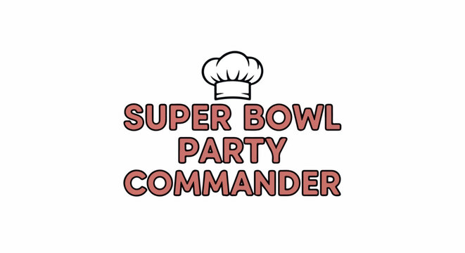Super Bowl party commander with transparent background