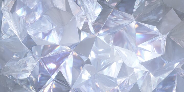 Ultra realistic crystalline facets in abstract high fidelity close up