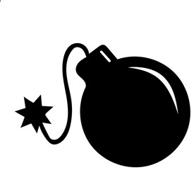 Bomb Icon Black Silhouette Vector