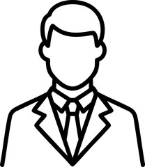 Businessman icon – vector illustration of professional male avatar in suit representing corporate, office, leadership, and career concept.