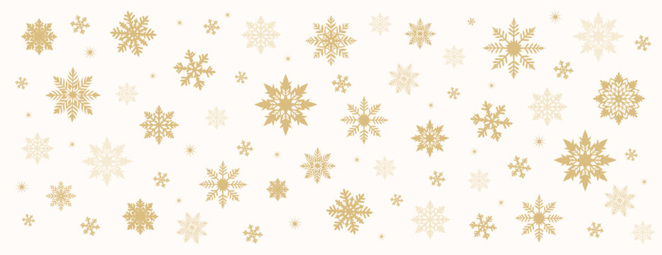 Simple Gold Snowflake Pattern &ndash; Minimalist Winter Holiday Background