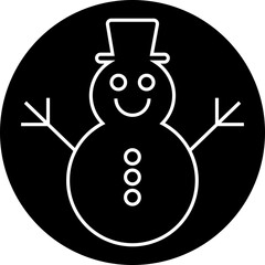 Snowman icon line style. Featuring cute winter holiday character perfect for Christmas, festive decoration, seasonal design, celebration, joyful cold weather theme isolated on transparent background.