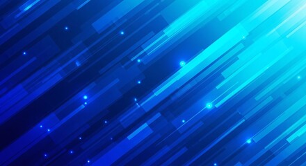 Obraz premium Futuristic Blue Abstract Background with Diagonal Lines and Glowing Particles Ideal for Technology Themed Projects, Digital Art, and Web Design