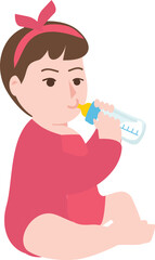 Baby Girl Drinking Milk