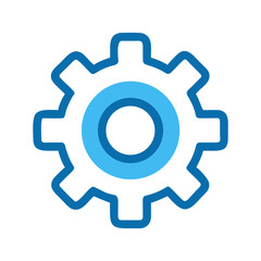 a flat  icon of a settings gear for web and graphic design.