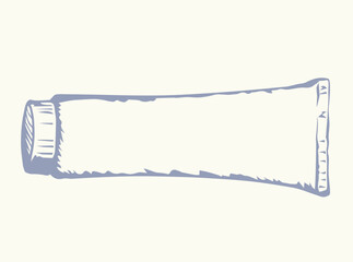 Tooth paste. Vector sketch drawing
