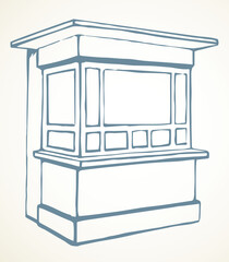 Shop stall. Vector drawing kiosk