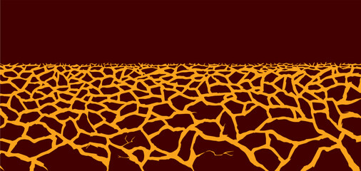 Molten magma. Vector drawing of volcanic lava