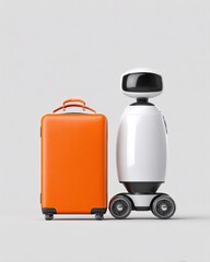 Autonomous delivery robot bringing money briefcase for business growth,