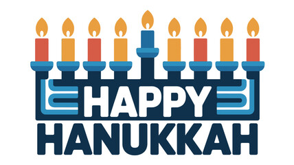 Happy Hanukkah Menorah Candles Celebration Design