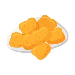 a flat icon of a vector clip art chicken nuggets for web and graphic design
