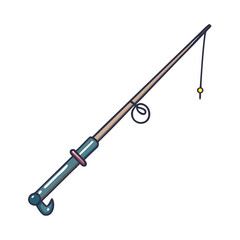 a flat icon of a vector clip art fishing rod for web and graphic design