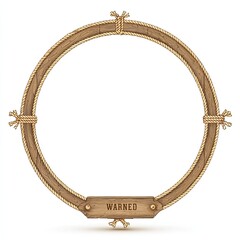Obraz premium Rustic Western Frame with Rope and Wood Accents for Design Projects.
