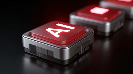 AI scanning suspicious financial activities, fraud prevention icons, neon red alerts,