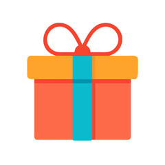 a flat icon of a vector clip art gift box for web and graphic design