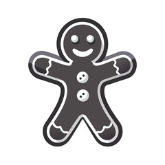 a flat icon of a vector clip art gingerbread man for web and graphic design