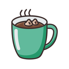 a flat icon of a vector clip art hot cocoa mug for web and graphic design