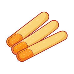 a flat icon of a vector clip art mozzarella sticks for web and graphic design