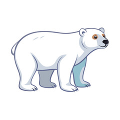 a flat icon of vector clip art polar bear for web and graphic design