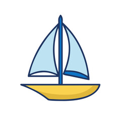 a flat icon of vector clip art sailboat for web and graphic design