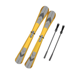 a flat icon of vector clip art skis for web and graphic design