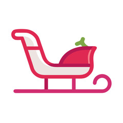 a flat icon of vector clip art sleigh for web and graphic design