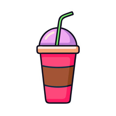 a flat icon of vector clip art smoothie cup for web and graphic design