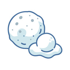 a flat icon of vector clip art snowball for web and graphic design