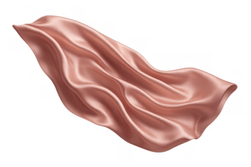 Smooth, silky rose gold fabric draping with elegant curves and soft waves, creating a luxurious textile background