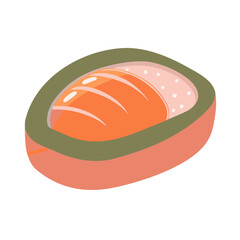 a flat icon of vector clip art sushi roll for web and graphic design
