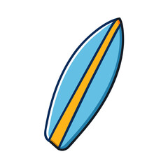 a flat icon of vector clip art surfboard for web and graphic design