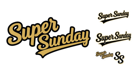 Super Sunday lettering with transparent background