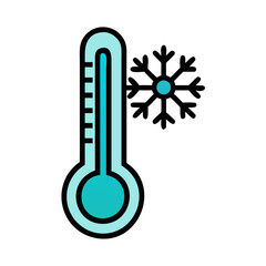 a flat icon of vector clip art thermometer cold for web and graphic design