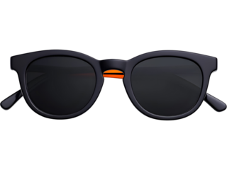 Stylish black sunglasses isolated on transparent background, perfect for fashion, travel, or summer lifestyle designs.