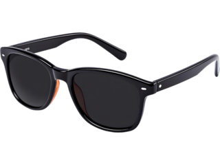 Black sunglasses in side view isolated on transparent background, ideal for summer, fashion, and branding visuals.