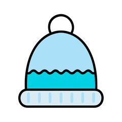 a flat icon of vector clip art winter hat for web and graphic design