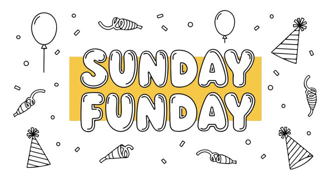 Sunday funday celebration with party elements