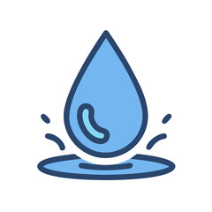 a flat icon of water drop splash icon for web and graphic design