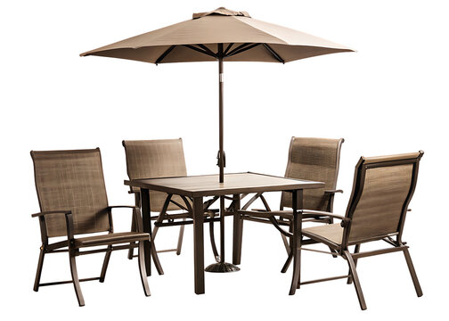 Outdoor Patio Dining Set With Square Table And Four Chairs patio furniture outdoor dining isolated on a transparent background