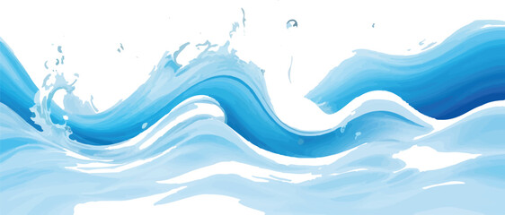 Dynamic blue water waves flowing and splashing ideal for backgrounds and graphic elements