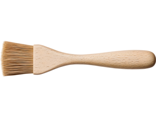 Wooden pastry brush isolated on transparent background, perfect for baking, kitchen, and culinary visuals.