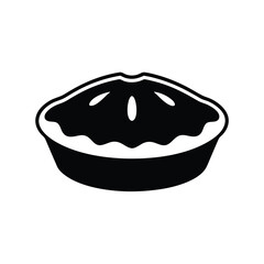 Delicious sweet baked dessert pie symbol vector graphic
