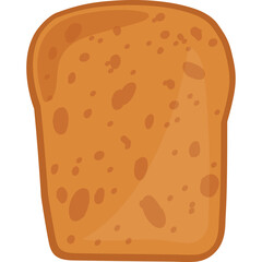 A Slice of Golden Brown Toast Bread with an Appetizing Texture and Evenly Distributed Air Bubbles Against a Pure White Background Illuminated by Soft Studio Lighting