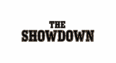 Showdown text in western font with transparent background