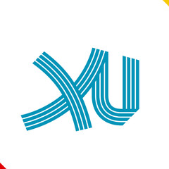 Parallel line monogram initial logo, combination of letter X and U. Idea and inspiration for branding, company and corporation name abbreviation. personal and commercial purpose.