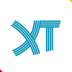 Parallel line monogram initial logo, combination of letter X and T. Idea and inspiration for branding, company and corporation name abbreviation. personal and commercial purpose.