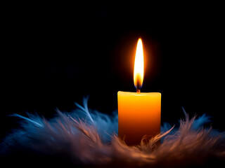 Candlelight Serenity Warm Glow Amidst Soft Feathers