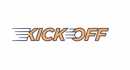 Kickoff text with dynamic lines for sports branding
